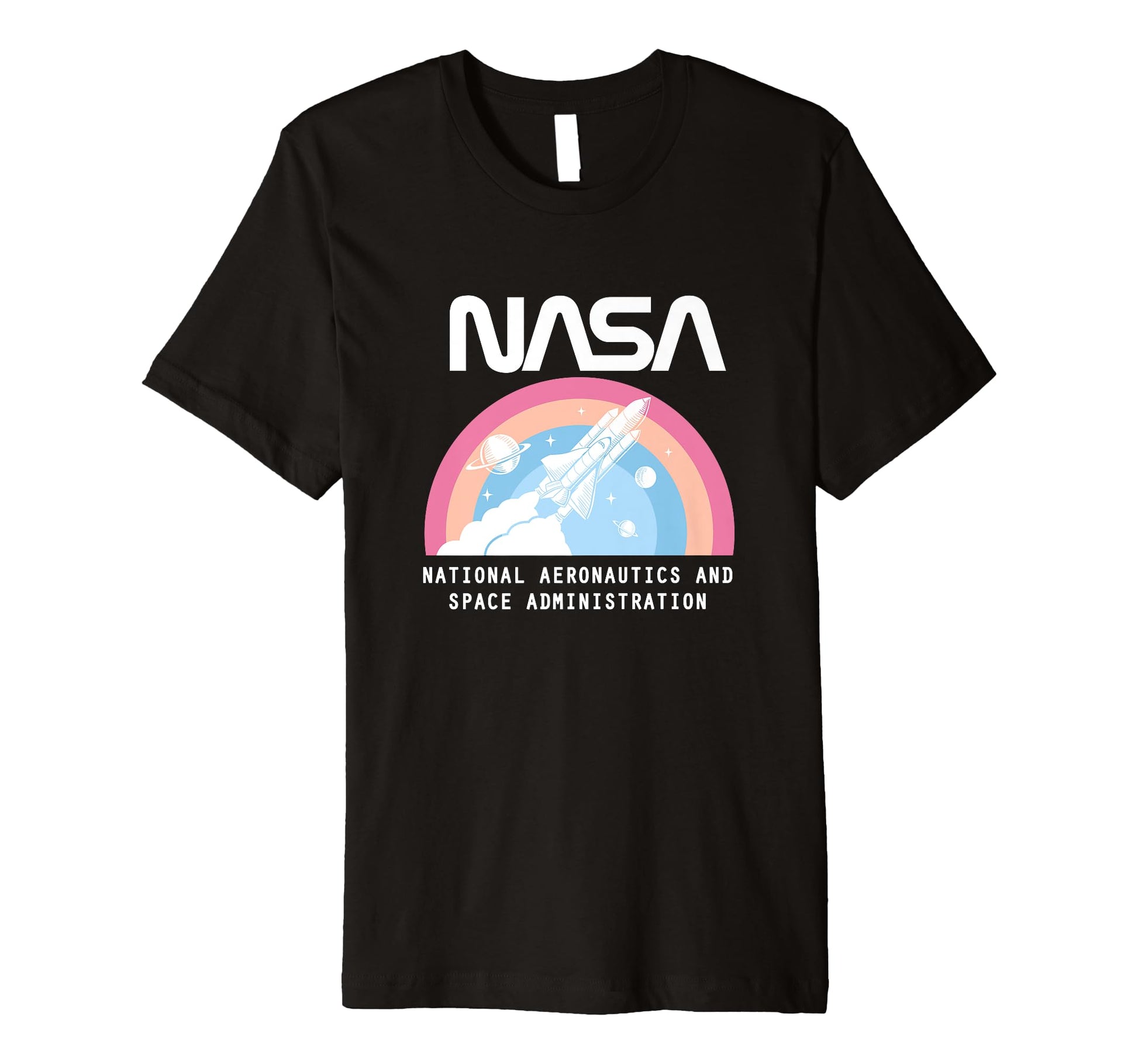 Nasa Space Shuttle Pastel Rainbow T-Shirt - Aesthetic Graphic Unisex - T-Shirt, Sweatshirt, Hoodie