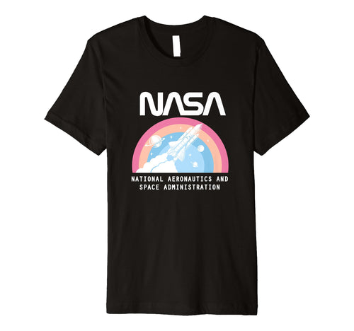Nasa Space Shuttle Pastel Rainbow T-Shirt - Aesthetic Graphic Unisex - T-Shirt, Sweatshirt, Hoodie