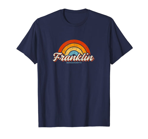 Franklin Massachusetts Ma Rainbow 70S T-Shirt - Custom Art Print Unisex - T-Shirt, Sweatshirt, Hoodie