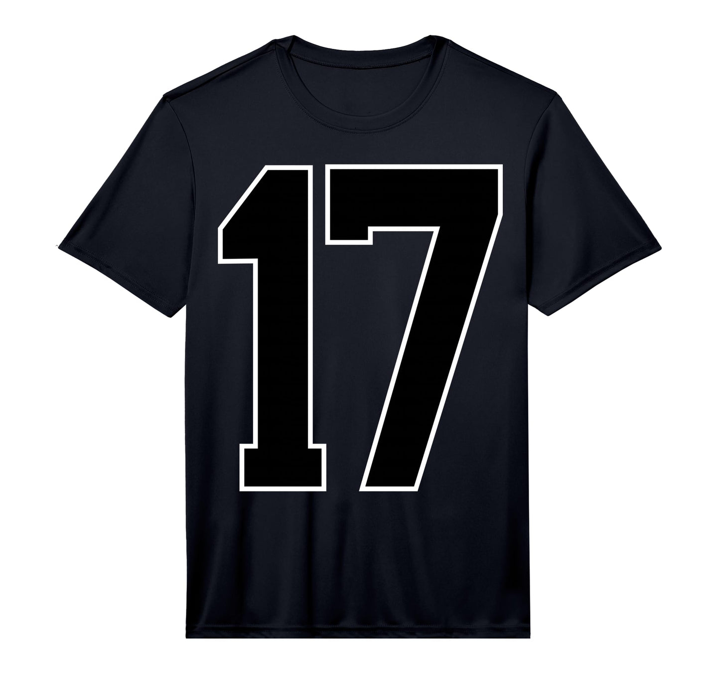 Black Sports Team Number 17 Fan T-Shirt - Custom Art Print Men Women - T-Shirt, Sweatshirt, Hoodie