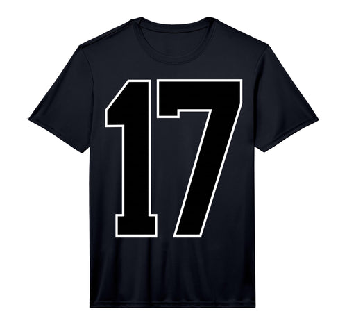 Black Sports Team Number 17 Fan T-Shirt - Custom Art Print Men Women - T-Shirt, Sweatshirt, Hoodie