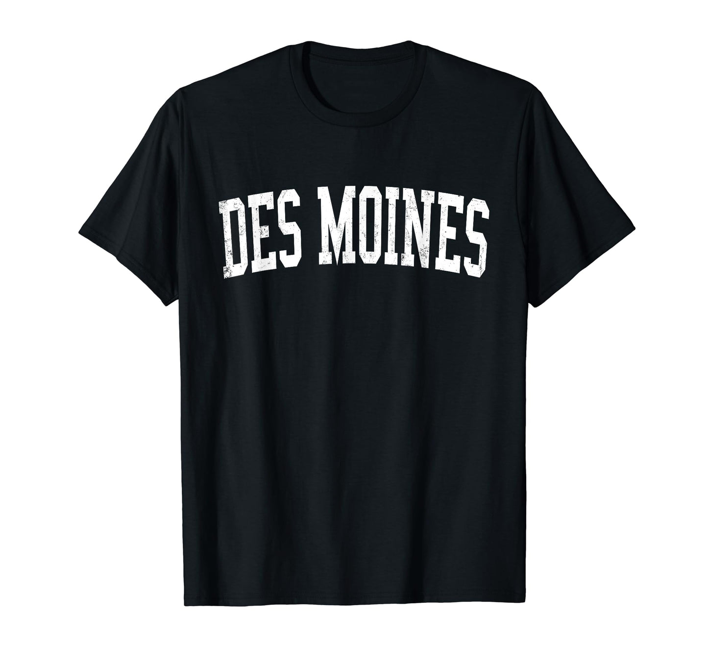 Des Moines Wa Distressed White Varsity T-Shirt - Custom Art Print Men Women - T-Shirt, Sweatshirt, Hoodie