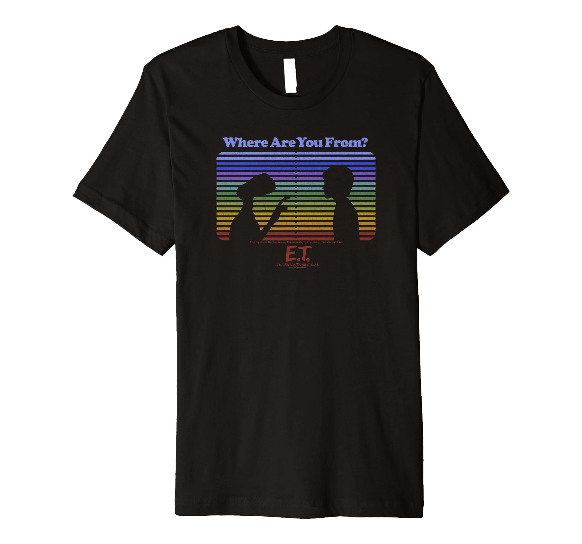 E T And Elliott Rainbow Stripe T-Shirt - Fun Novelty Design Men Women - T-Shirt, Sweatshirt, Hoodie
