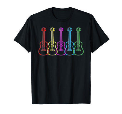 Hawaiian Uke Fiver Ukulele Rainbow T-Shirt - Novelty Apparel Men Women - T-Shirt, Sweatshirt, Hoodie