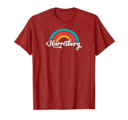 Harrisburg Pa Script Rainbow T-Shirt - Casual Everyday Wear Unisex - T-Shirt, Sweatshirt, Hoodie