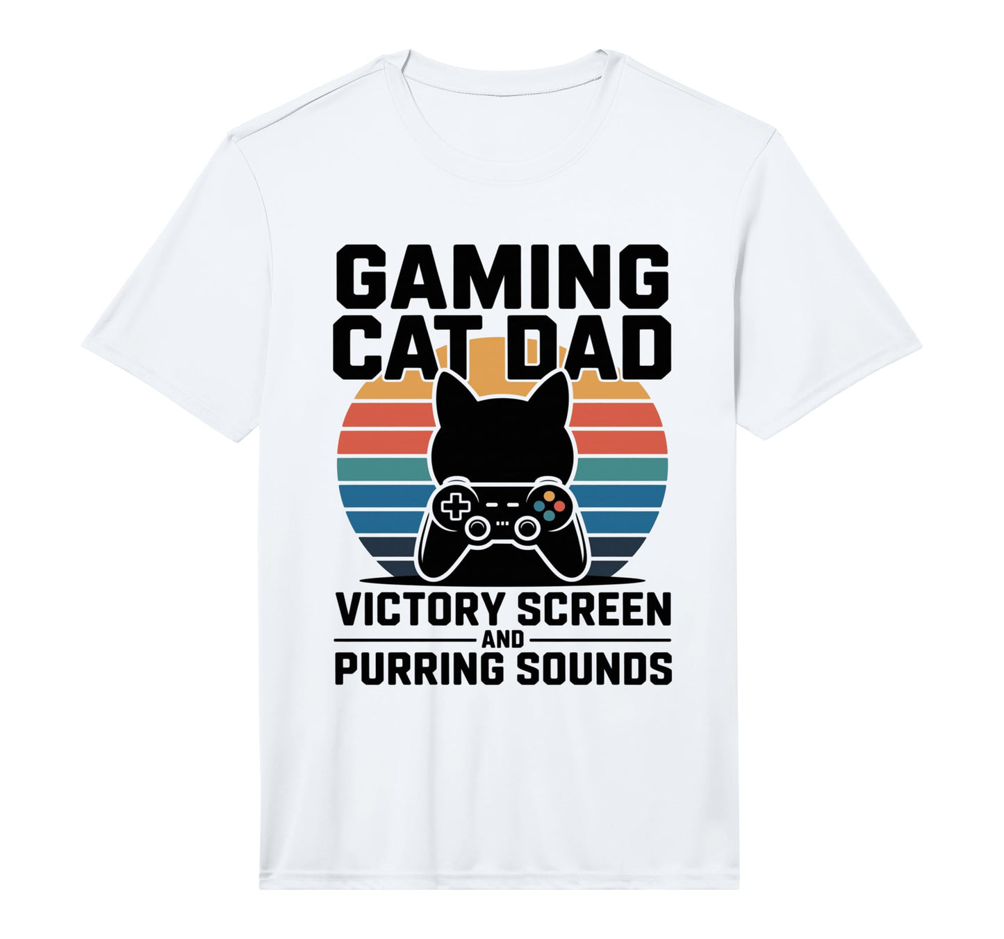 Mens Gaming Cat Dad Victory Screen And T-Shirt - Novelty Apparel Unisex - T-Shirt, Sweatshirt, Hoodie