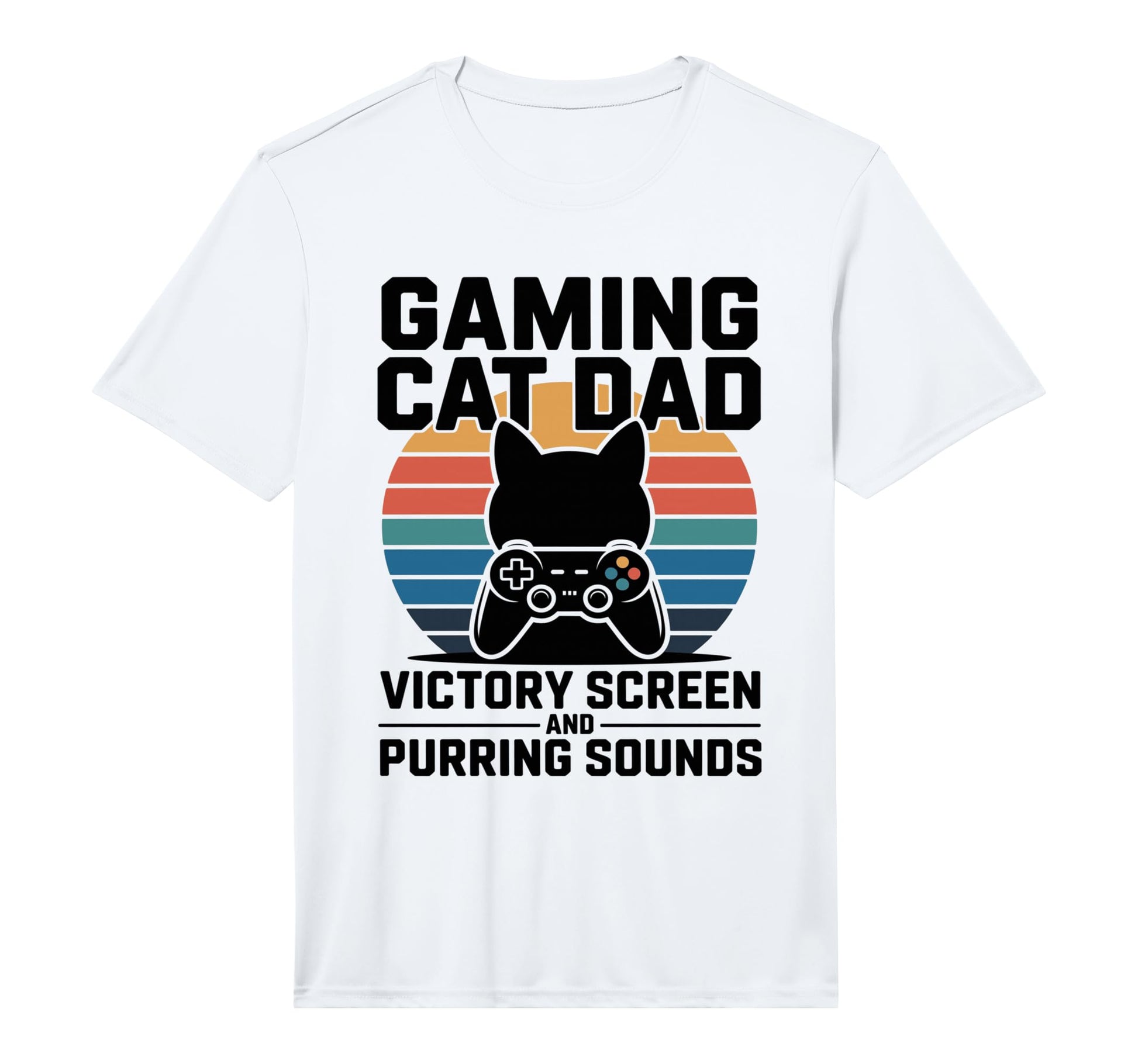Mens Gaming Cat Dad Victory Screen And T-Shirt - Novelty Apparel Unisex - T-Shirt, Sweatshirt, Hoodie
