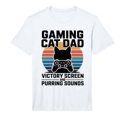 Mens Gaming Cat Dad Victory Screen And T-Shirt - Novelty Apparel Unisex - T-Shirt, Sweatshirt, Hoodie