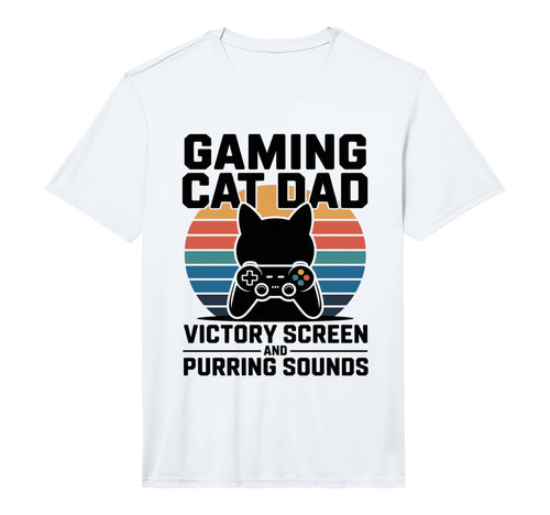 Mens Gaming Cat Dad Victory Screen And T-Shirt - Novelty Apparel Unisex - T-Shirt, Sweatshirt, Hoodie