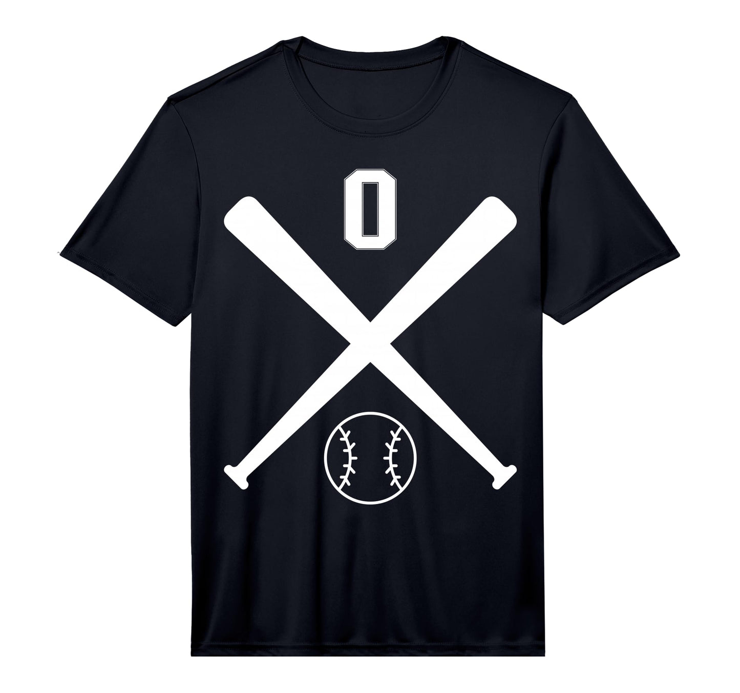 Baseball Softball Number 0 T-Shirt - Custom Art Print for Adults - T-Shirt, Sweatshirt, Hoodie