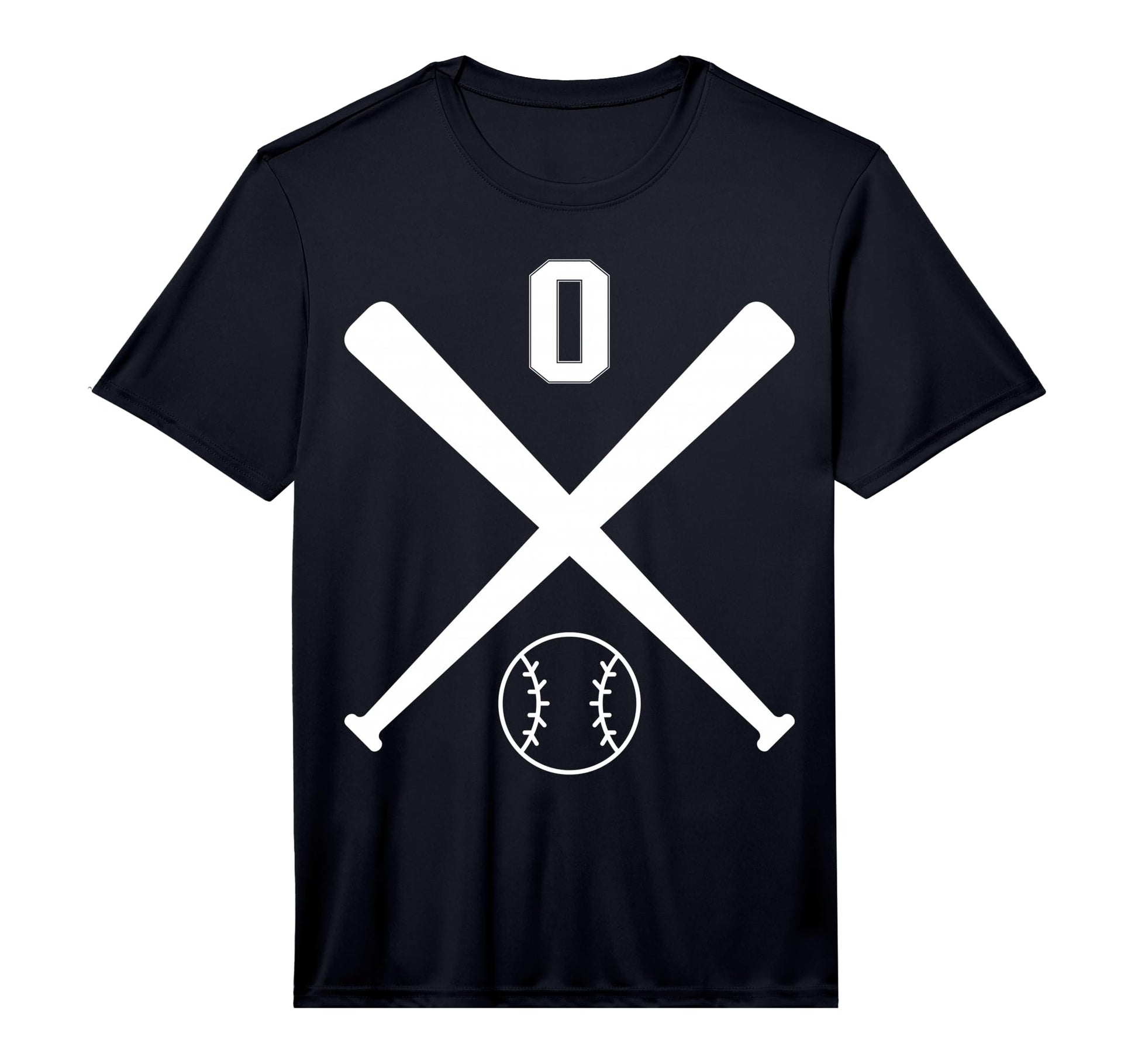 Baseball Softball Number 0 T-Shirt - Custom Art Print for Adults - T-Shirt, Sweatshirt, Hoodie