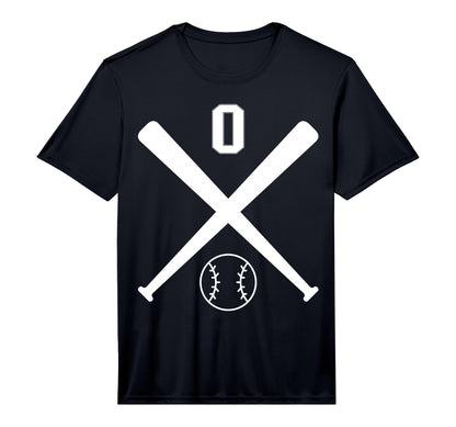 Baseball Softball Number 0 T-Shirt - Custom Art Print for Adults - T-Shirt, Sweatshirt, Hoodie