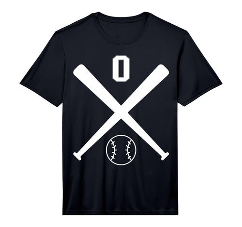 Baseball Softball Number 0 T-Shirt - Custom Art Print for Adults - T-Shirt, Sweatshirt, Hoodie