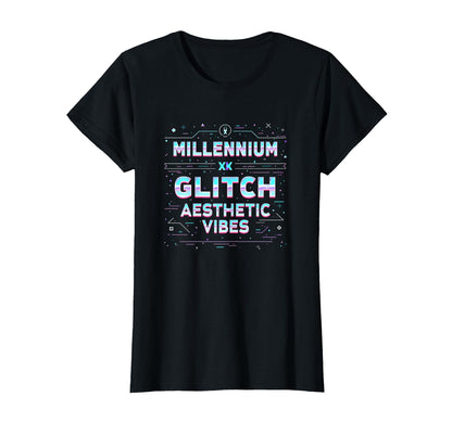 Millennium Glitch Aesthetic Y2K T-Shirt - Novelty Apparel Unisex - T-Shirt, Sweatshirt, Hoodie