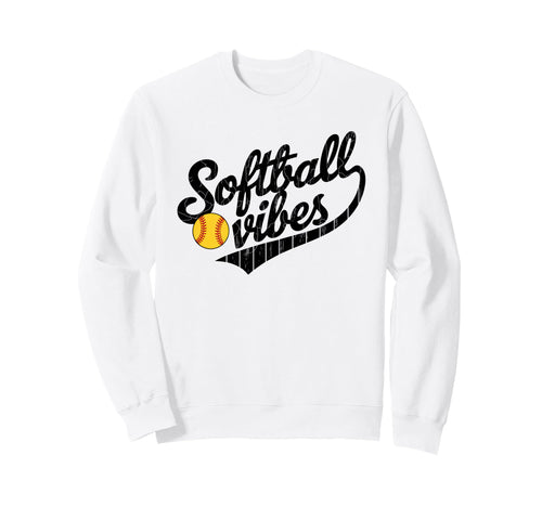 Softball Vibes Groovy Game Day Sweatshirt - Custom Art Print Unisex - T-Shirt, Sweatshirt, Hoodie