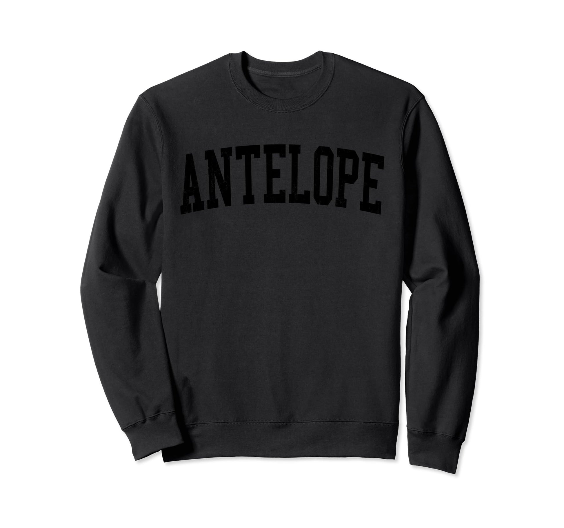 Antelope Ca Distressed Black Varsity Sweatshirt - Custom Art Print Unisex - T-Shirt, Sweatshirt, Hoodie