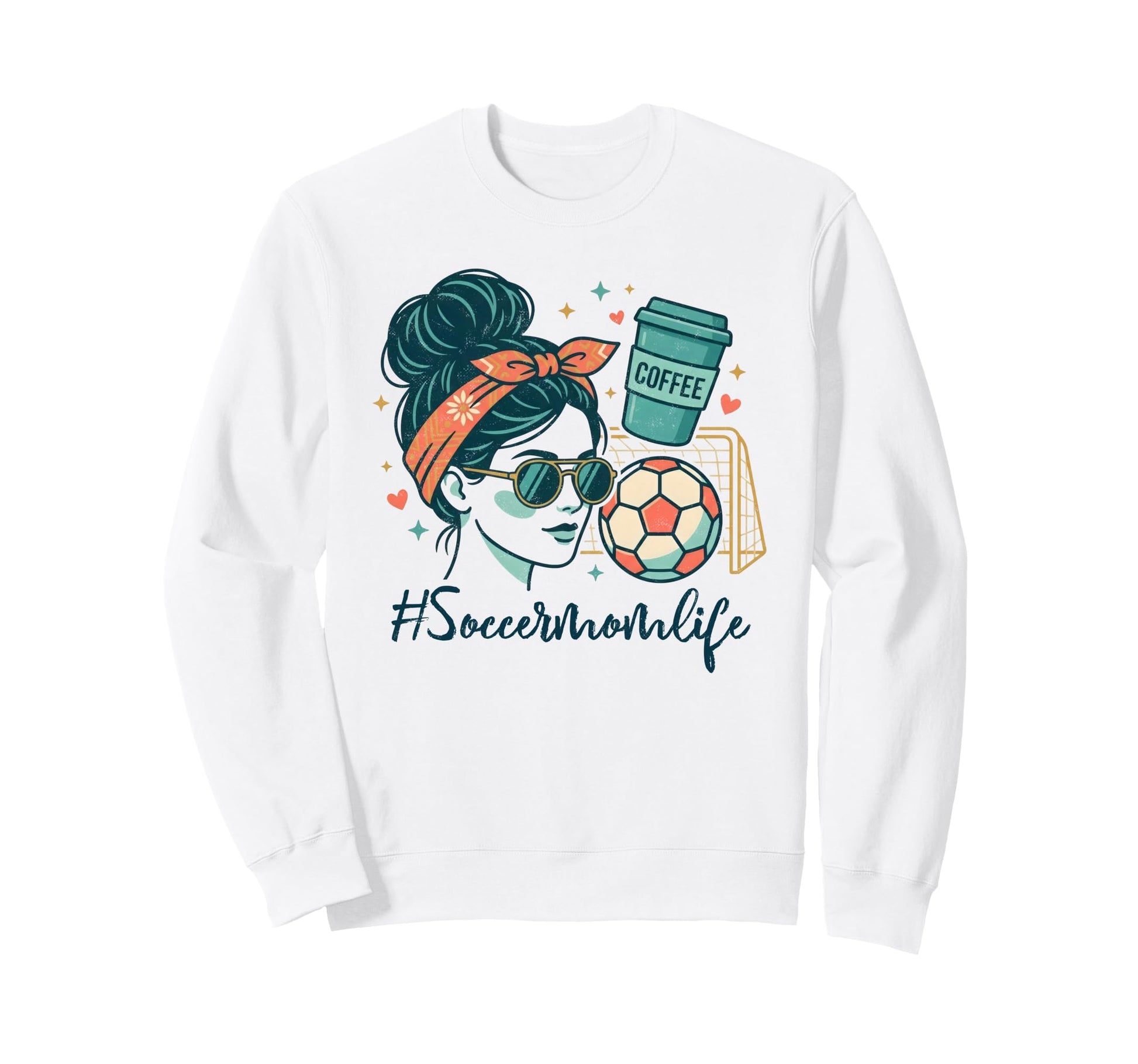 Soccer Mom Life Coffee Lover Messy Sweatshirt - Minimalist Print Men Women - T-Shirt, Sweatshirt, Hoodie