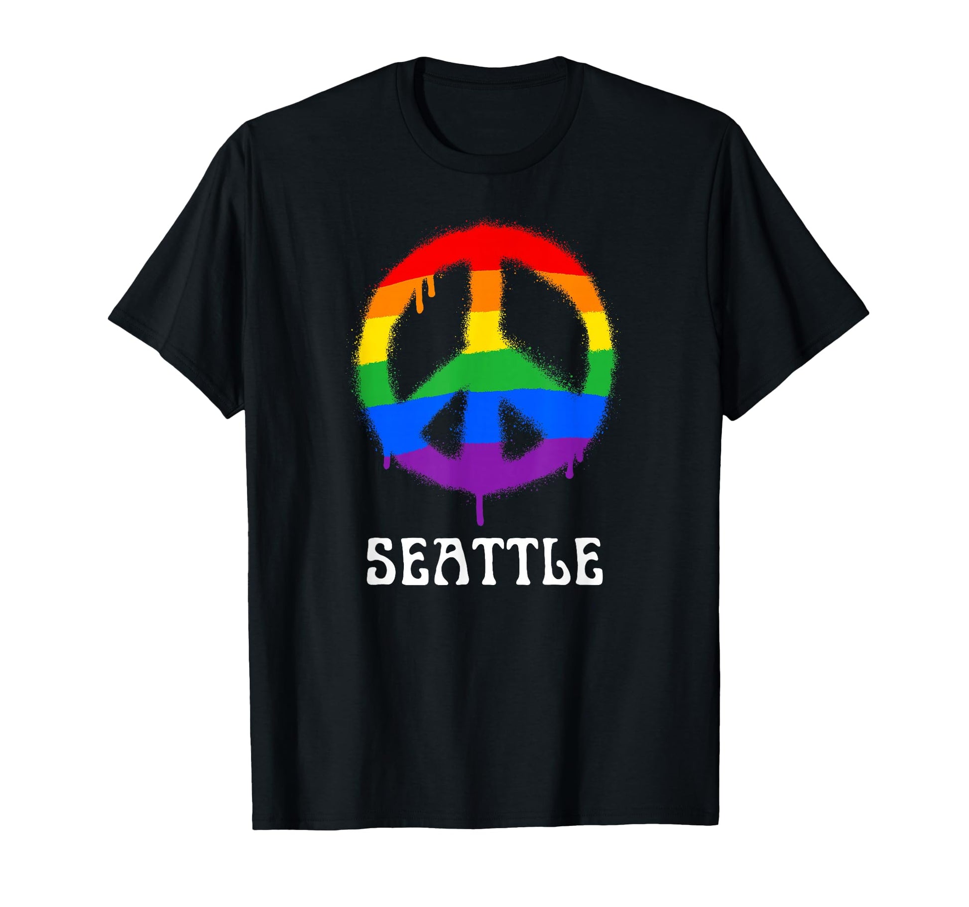 Seattle Lgbtq Lgbt Rainbow Groovy Gay T-Shirt - Trendy Graphic for Adults - T-Shirt, Sweatshirt, Hoodie