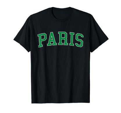Paris Ky Distressed Green Varsity T-Shirt - Trendy Graphic Men Women - T-Shirt, Sweatshirt, Hoodie