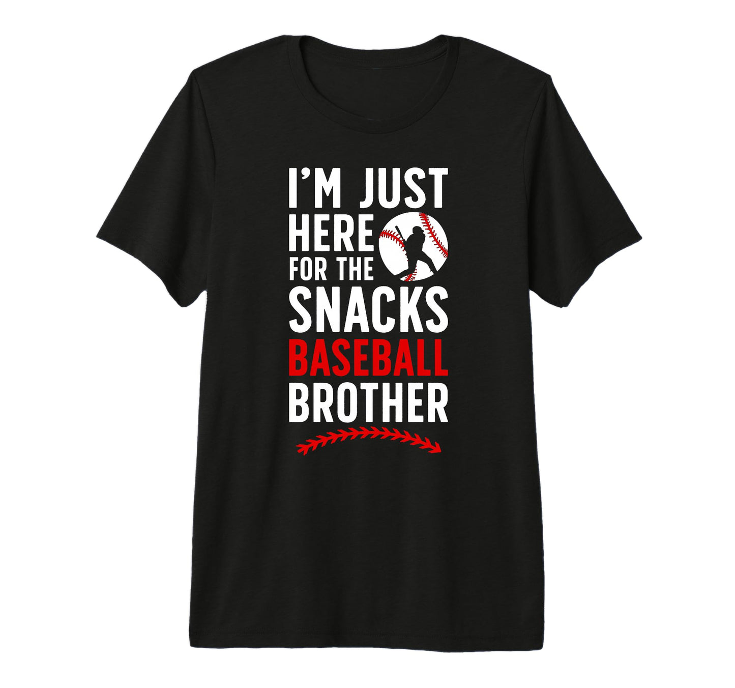 Here Snacks Baseball Brother T-Shirt - Minimalist Print for Adults - T-Shirt, Sweatshirt, Hoodie
