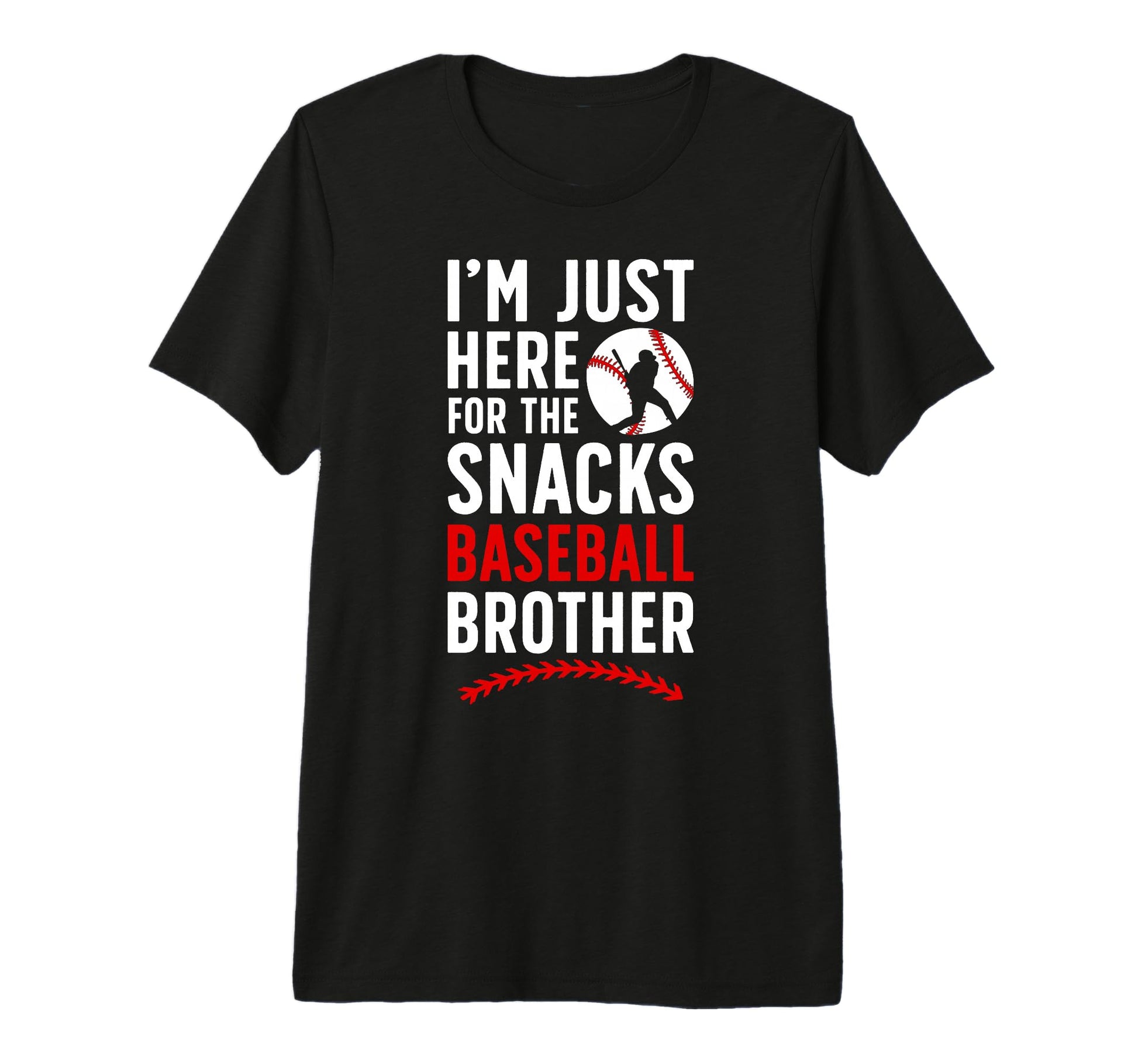 Here Snacks Baseball Brother T-Shirt - Minimalist Print for Adults - T-Shirt, Sweatshirt, Hoodie