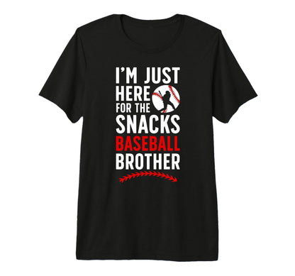 Here Snacks Baseball Brother T-Shirt - Minimalist Print for Adults - T-Shirt, Sweatshirt, Hoodie