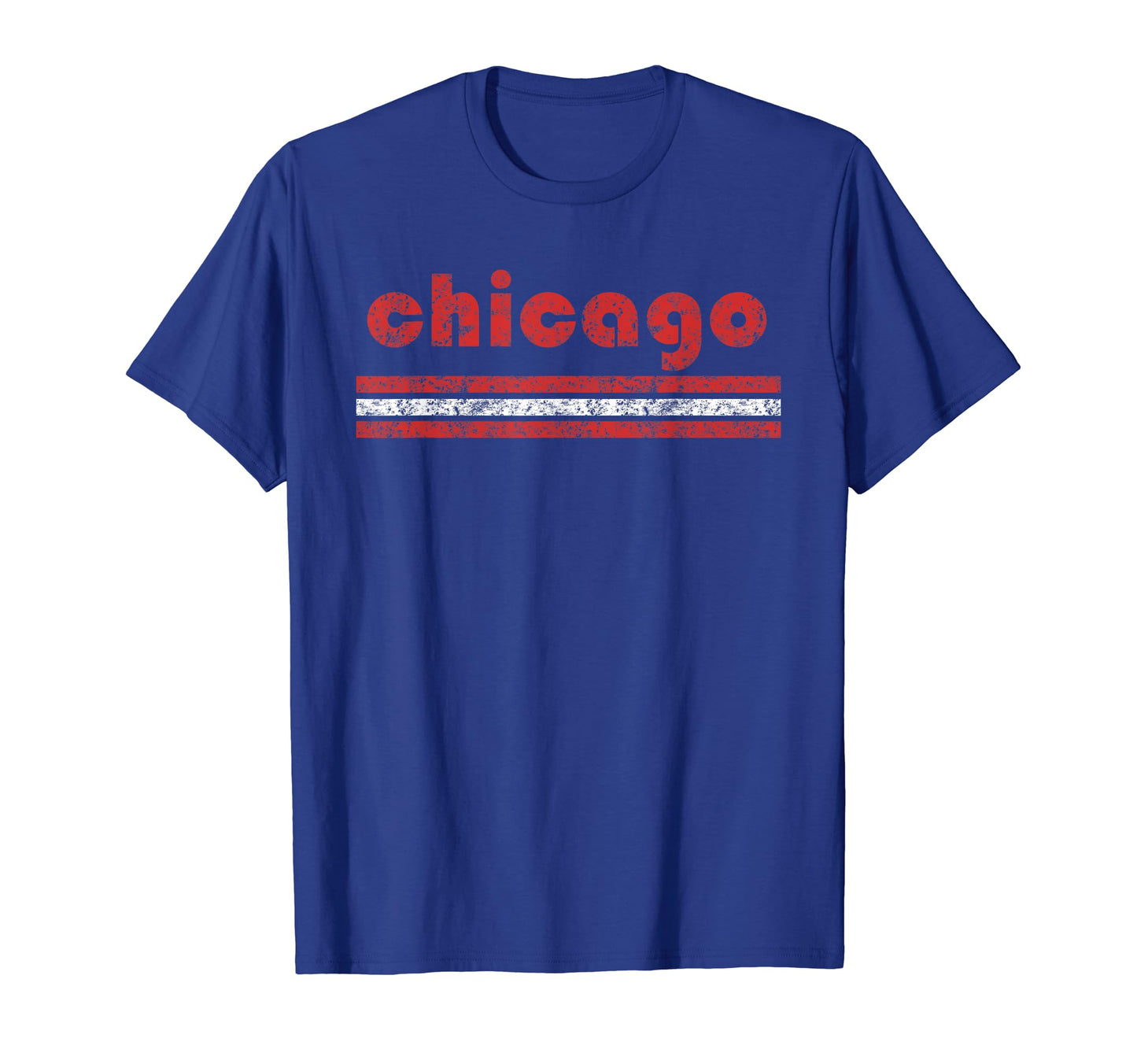 Chicago Three Stripe Weathered Blue T-Shirt - Streetwear Style Unisex - T-Shirt, Sweatshirt, Hoodie