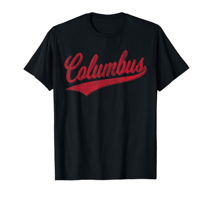Columbus Ohio Varsity Script Sports T-Shirt - Fun Novelty Design Unisex - T-Shirt, Sweatshirt, Hoodie