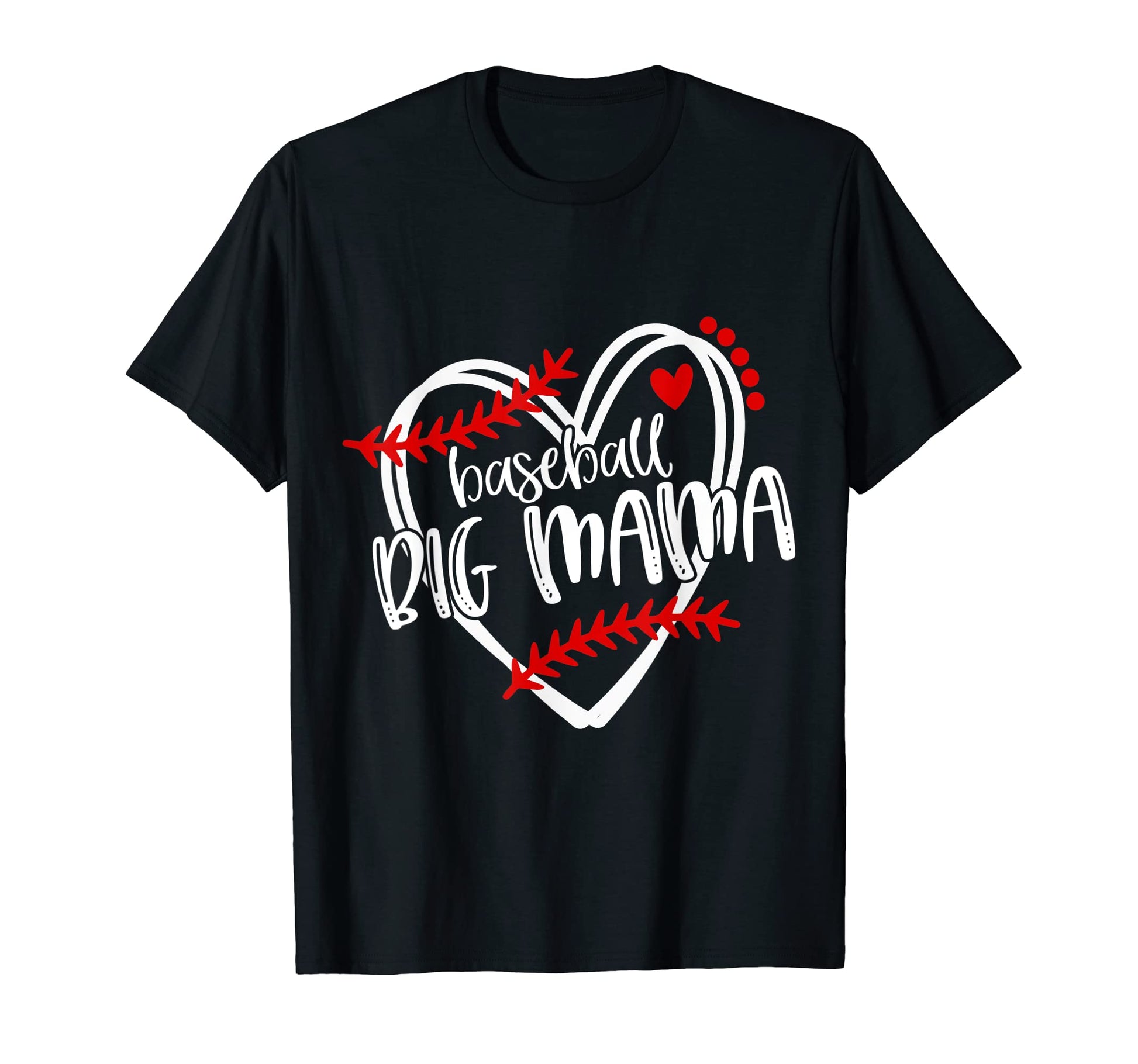 Baseball Big Mama Distressed Heart T-Shirt - Unique Graphic for Adults - T-Shirt, Sweatshirt, Hoodie