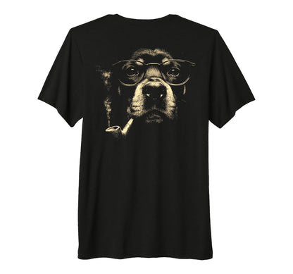 Rottweiler Glasses Smoking Pipe Meme T-Shirt - Graphic Print Men Women - T-Shirt, Sweatshirt, Hoodie