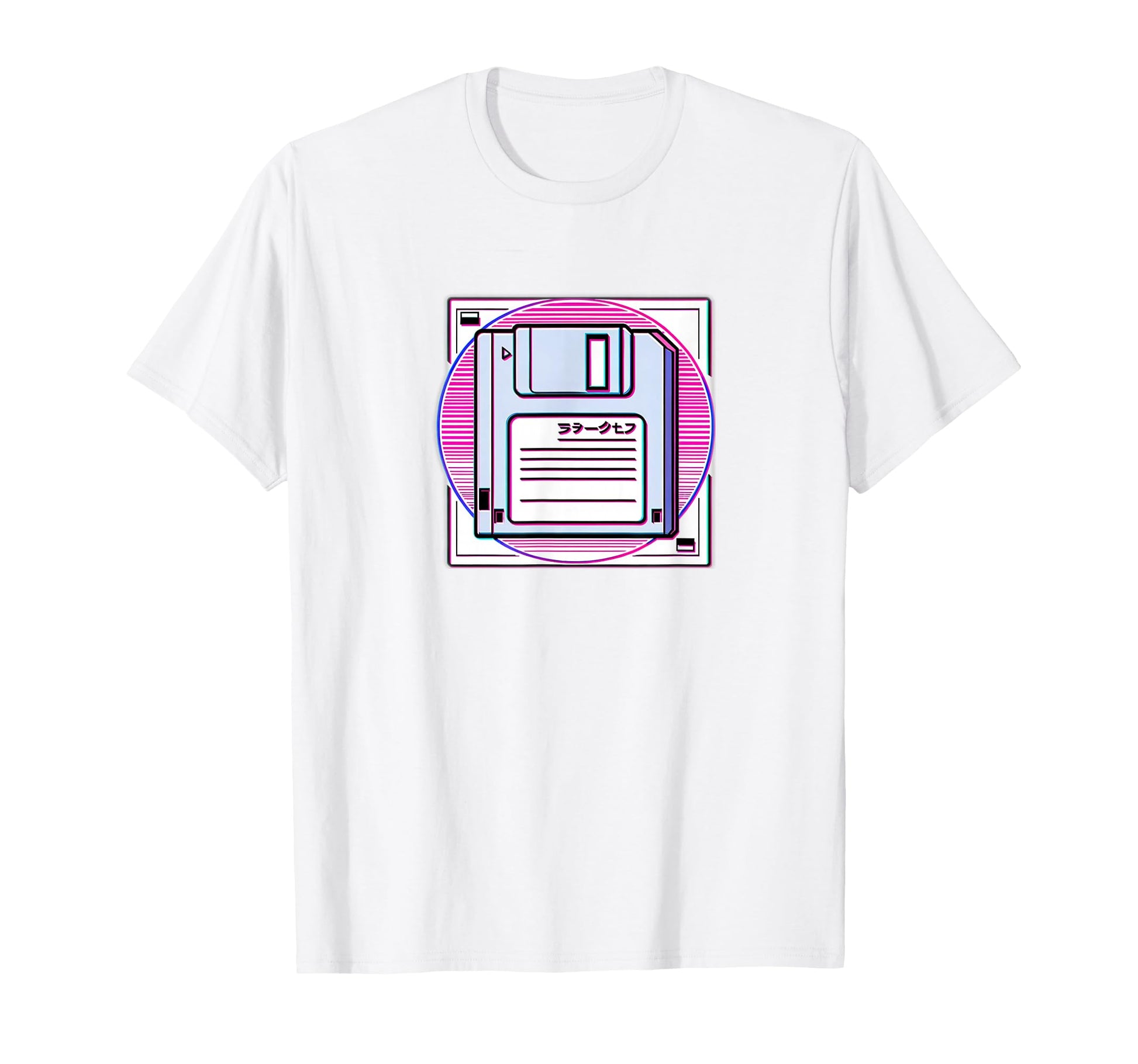 Floppy Disk Vaporwave Aesthetic T-Shirt - Fun Novelty Design Unisex - T-Shirt, Sweatshirt, Hoodie