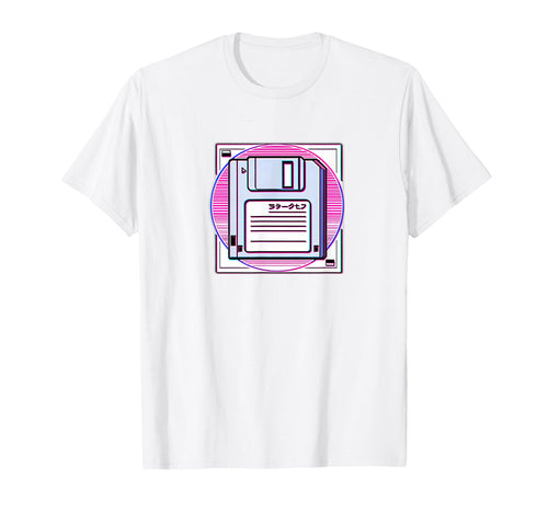 Floppy Disk Vaporwave Aesthetic T-Shirt - Fun Novelty Design Unisex - T-Shirt, Sweatshirt, Hoodie
