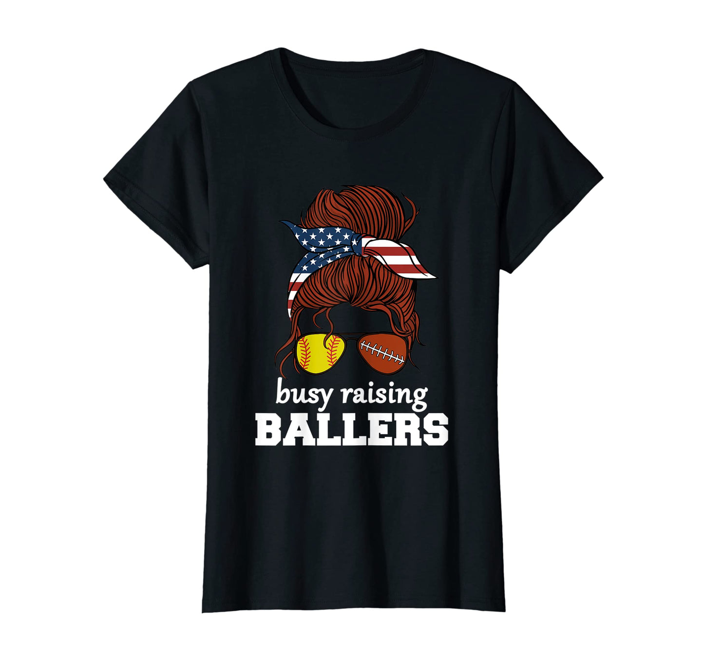 Womens Softball And Football Mom Usa T-Shirt - Novelty Apparel for Adults - T-Shirt, Sweatshirt, Hoodie