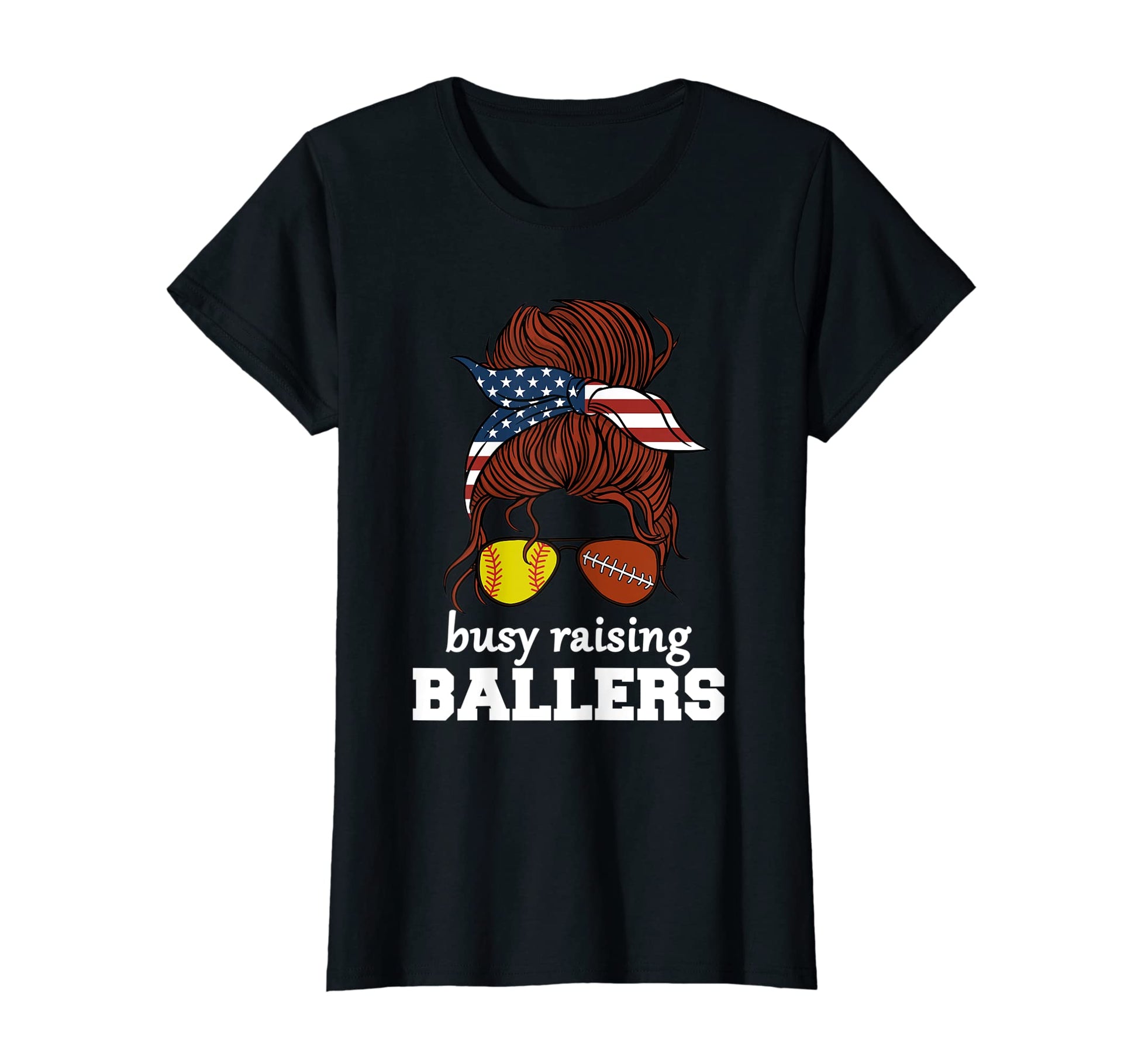 Womens Softball And Football Mom Usa T-Shirt - Novelty Apparel for Adults - T-Shirt, Sweatshirt, Hoodie