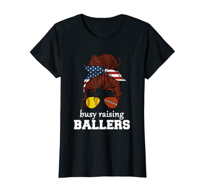 Womens Softball And Football Mom Usa T-Shirt - Novelty Apparel for Adults - T-Shirt, Sweatshirt, Hoodie