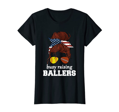 Womens Softball And Football Mom Usa T-Shirt - Novelty Apparel for Adults - T-Shirt, Sweatshirt, Hoodie