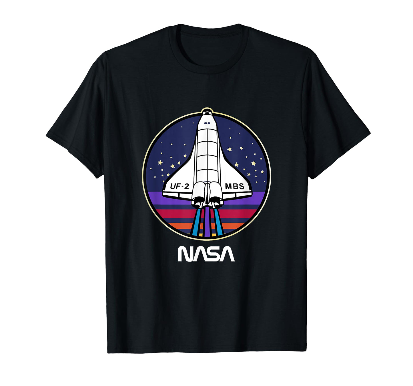 Nasa Space Shuttle Rainbow Stripe Uf T-Shirt - Minimalist Print Men Women - T-Shirt, Sweatshirt, Hoodie