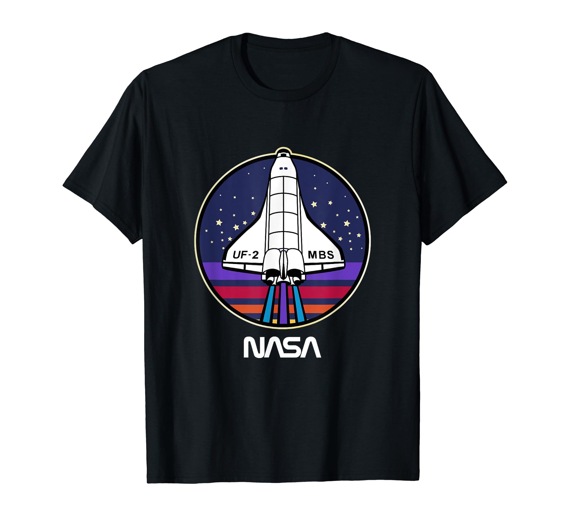Nasa Space Shuttle Rainbow Stripe Uf T-Shirt - Minimalist Print Men Women - T-Shirt, Sweatshirt, Hoodie