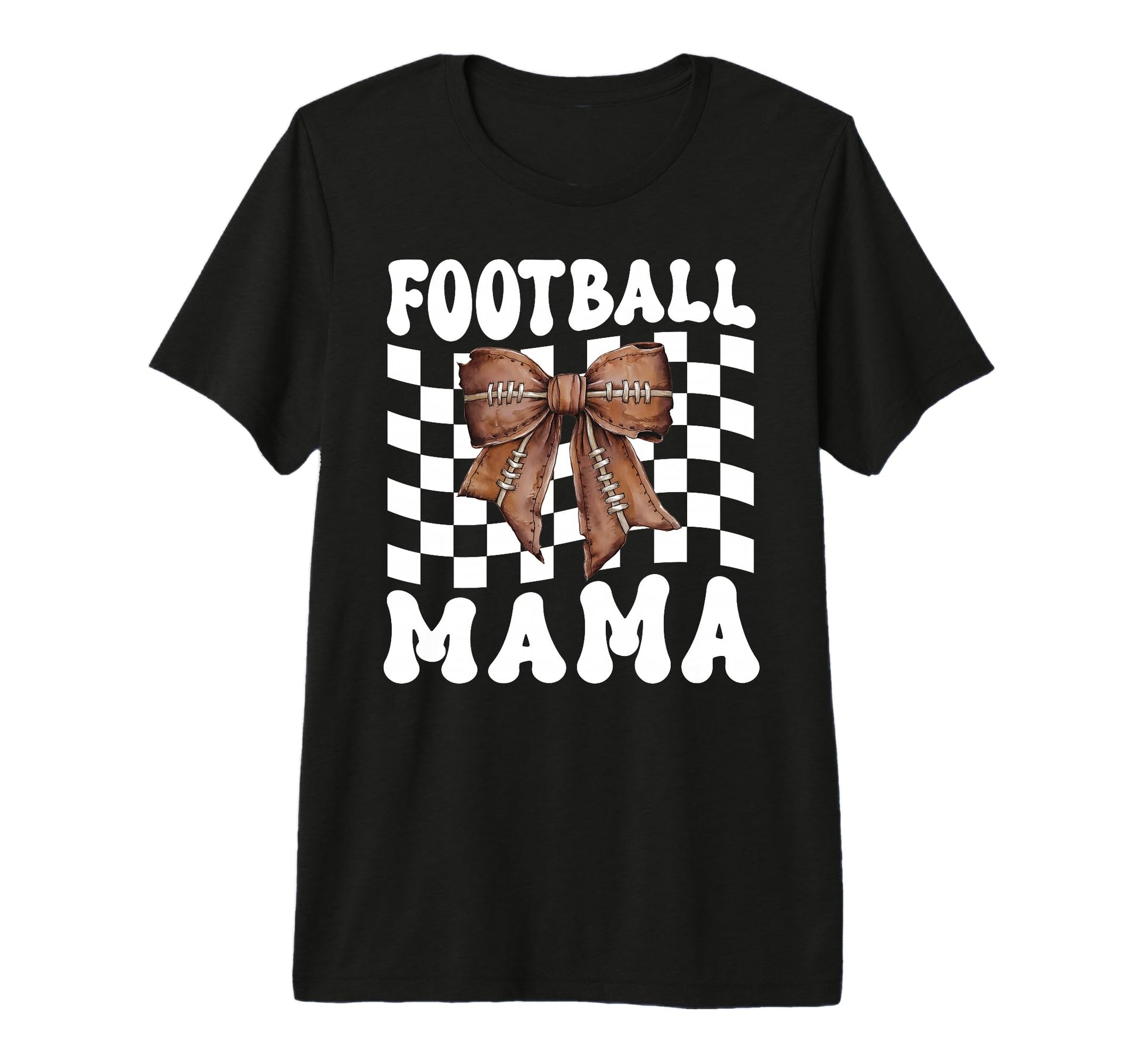 Football Mama Coquette Bow Funny T-Shirt - Minimalist Print for Adults - T-Shirt, Sweatshirt, Hoodie