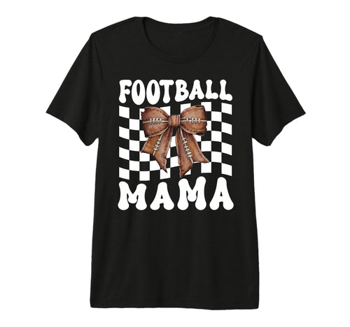 Football Mama Coquette Bow Funny T-Shirt - Minimalist Print for Adults - T-Shirt, Sweatshirt, Hoodie