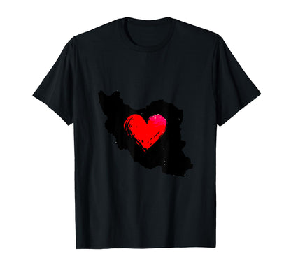 Iran Heart Peace Symbol Love T-Shirt - Fun Novelty Design for Adults - T-Shirt, Sweatshirt, Hoodie