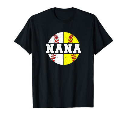 Baseball Softball Nana Softball T-Shirt - Casual Everyday Wear Men Women - T-Shirt, Sweatshirt, Hoodie