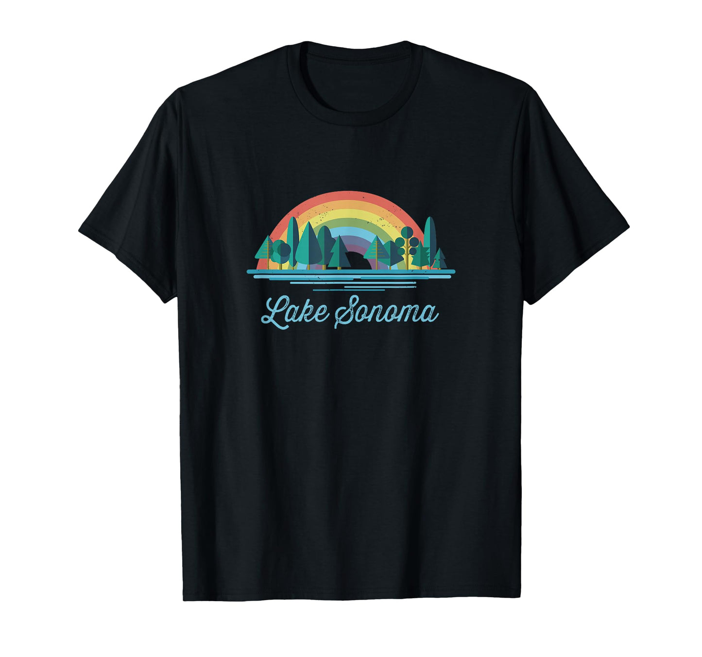 Lake Sonoma Rainbow Lake Souvenir T-Shirt - Custom Art Print for Adults - T-Shirt, Sweatshirt, Hoodie