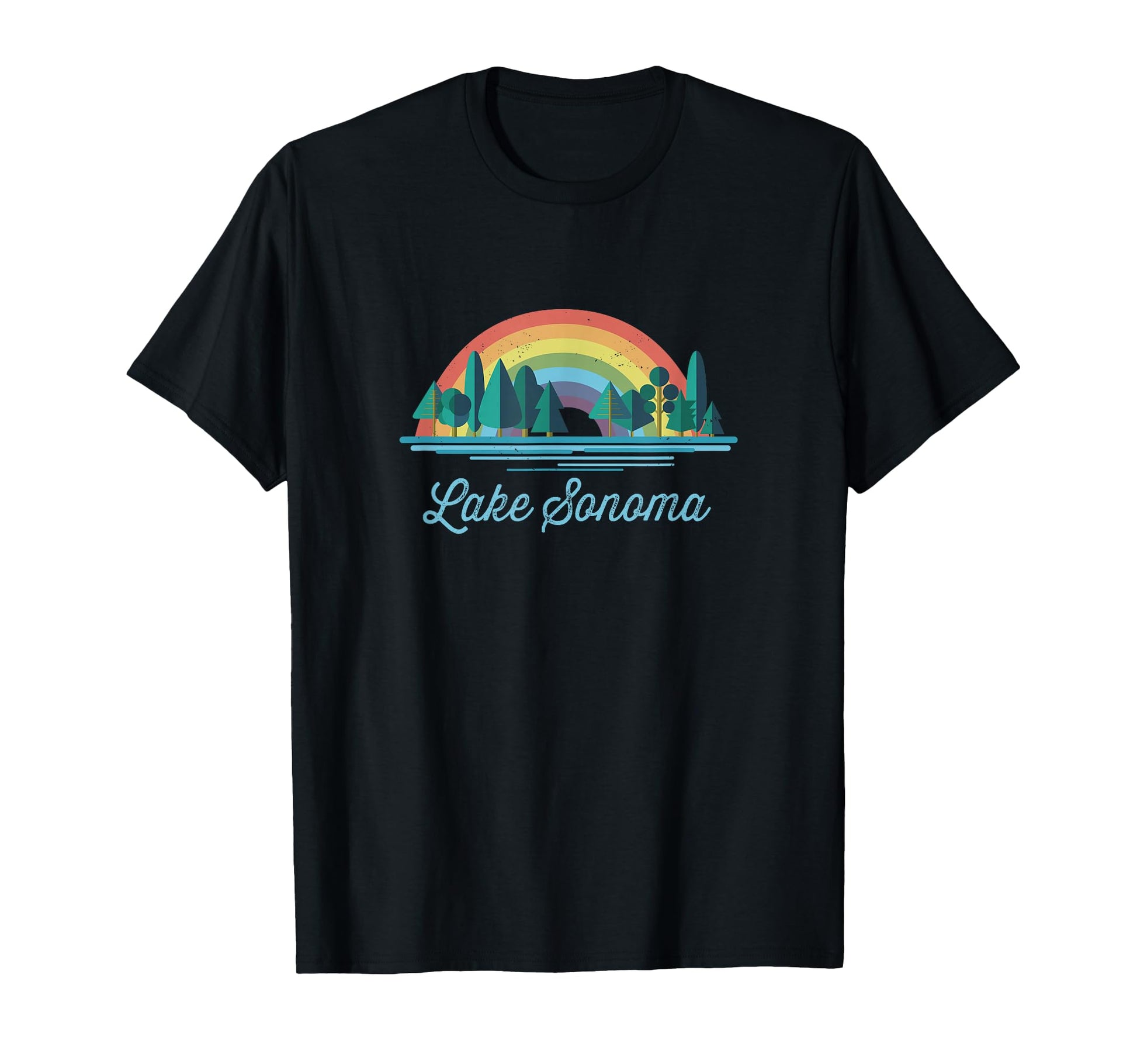 Lake Sonoma Rainbow Lake Souvenir T-Shirt - Custom Art Print for Adults - T-Shirt, Sweatshirt, Hoodie