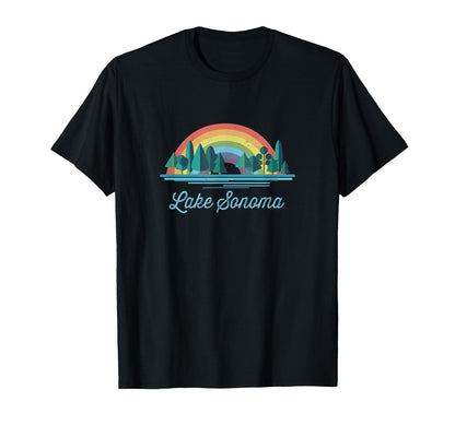 Lake Sonoma Rainbow Lake Souvenir T-Shirt - Custom Art Print for Adults - T-Shirt, Sweatshirt, Hoodie