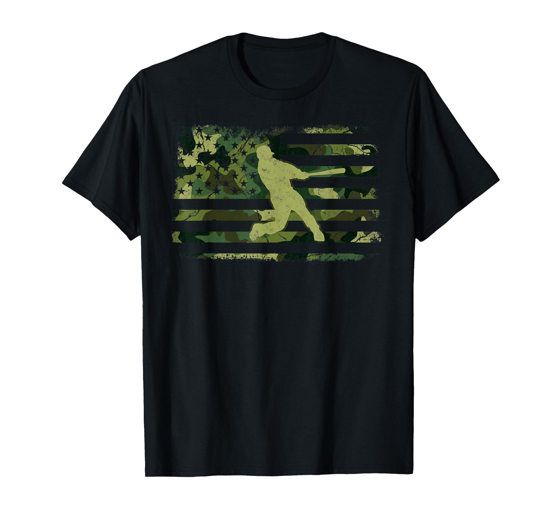 Baseball Us Camouflage Flag T-Shirt - Fun Novelty Design Men Women - T-Shirt, Sweatshirt, Hoodie