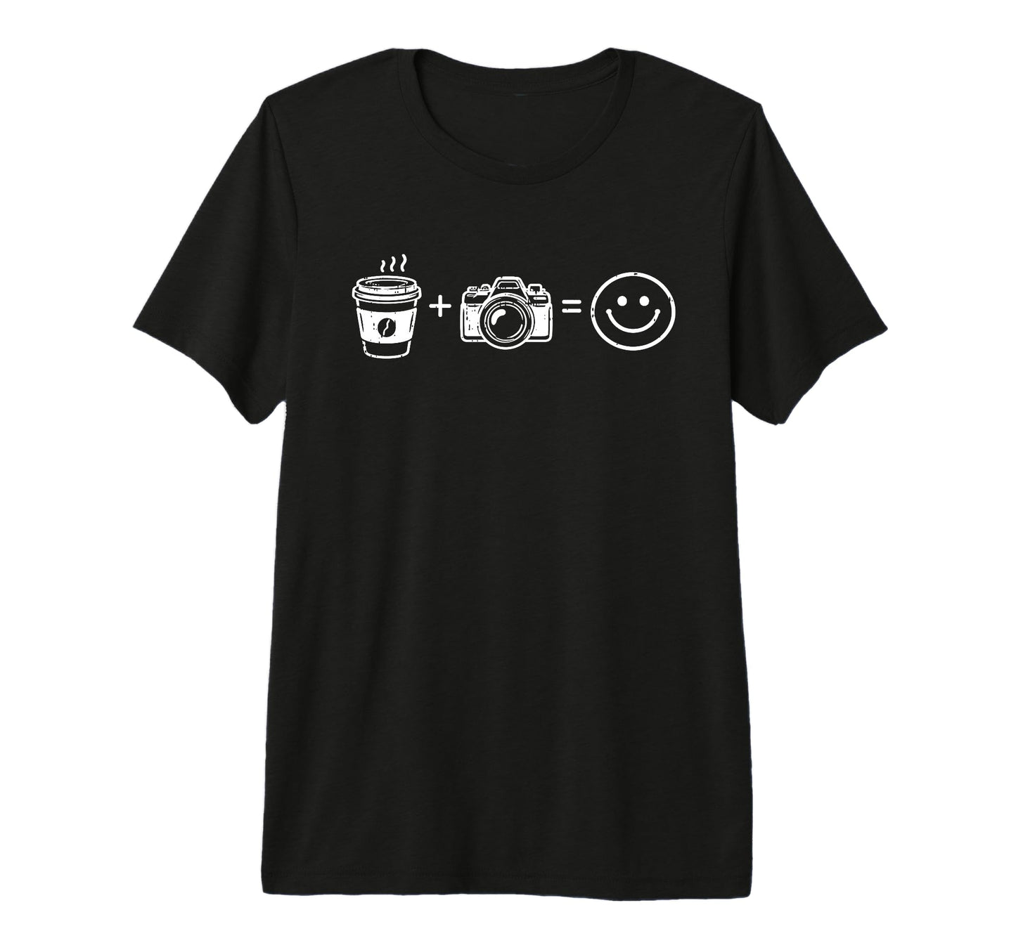 Funny Photographer Coffee Camera Happy T-Shirt - Trendy Graphic Unisex - T-Shirt, Sweatshirt, Hoodie
