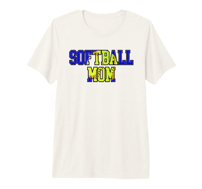 Blue Softball Mom Mama Mother Game Day T-Shirt - Aesthetic Graphic Unisex - T-Shirt, Sweatshirt, Hoodie