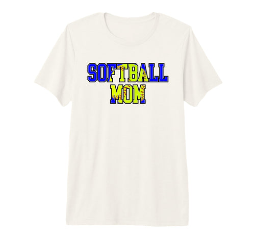 Blue Softball Mom Mama Mother Game Day T-Shirt - Aesthetic Graphic Unisex - T-Shirt, Sweatshirt, Hoodie