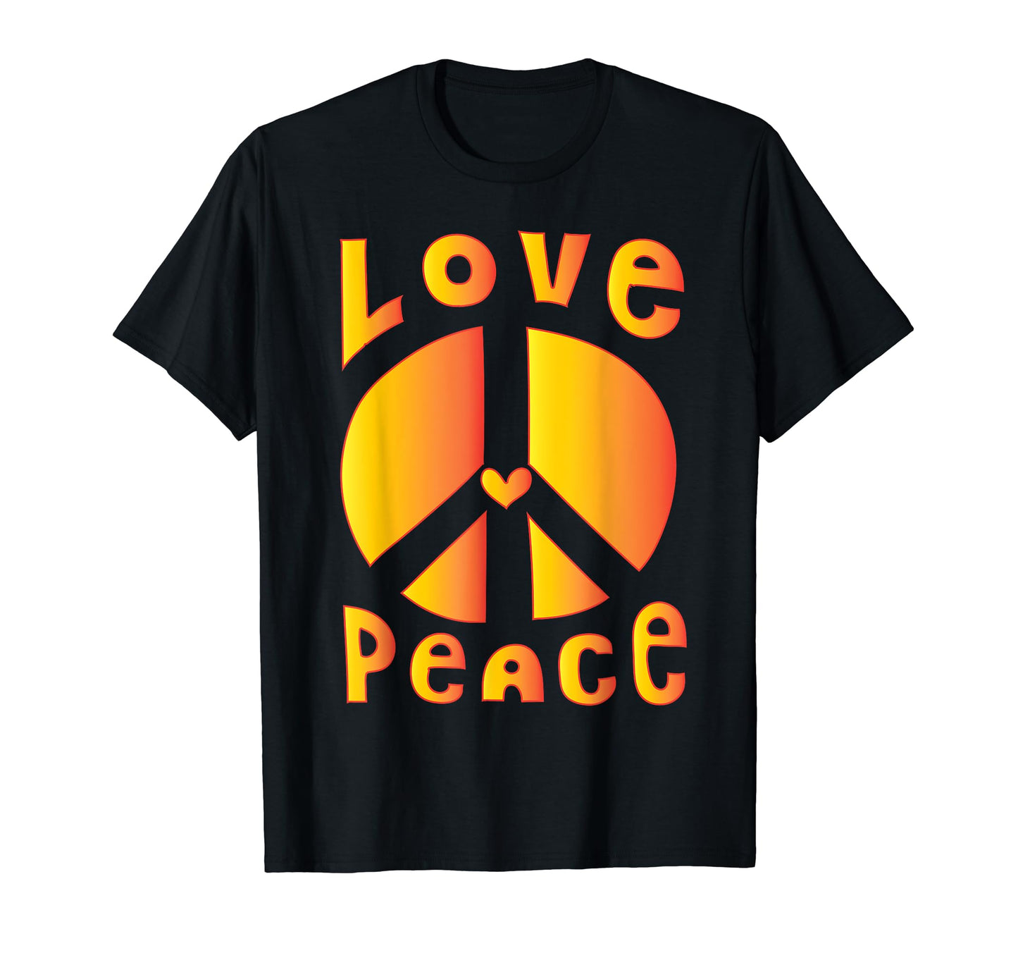 Peace Sign Love 60S 70S Tie Dye T-Shirt - Custom Art Print for Adults - T-Shirt, Sweatshirt, Hoodie